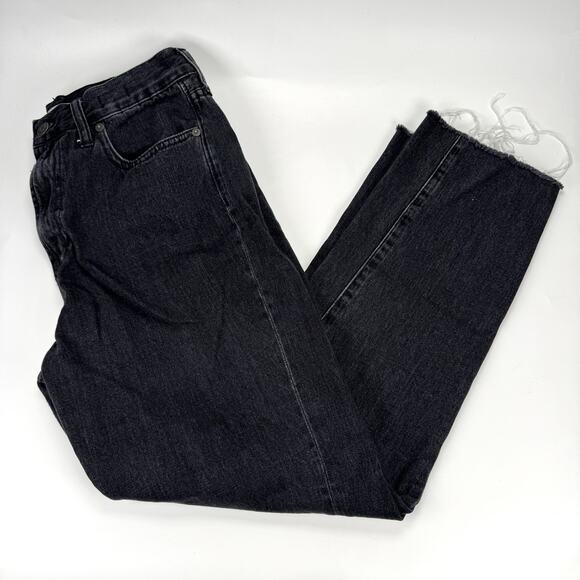Madewell Black High Rise 'The Perfect Summer Jean' Straight Leg Jeans Size 28 - Picture 1 of 7